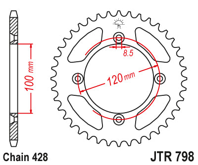 Couronne Acier TT Beta - 428 - 54 Dents - Similaire JTR798 - Made in Germany