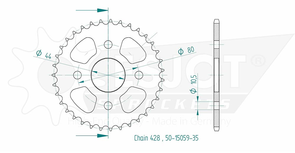 Couronne Acier Kasea - 428 - 35 Dents - Made in Germany