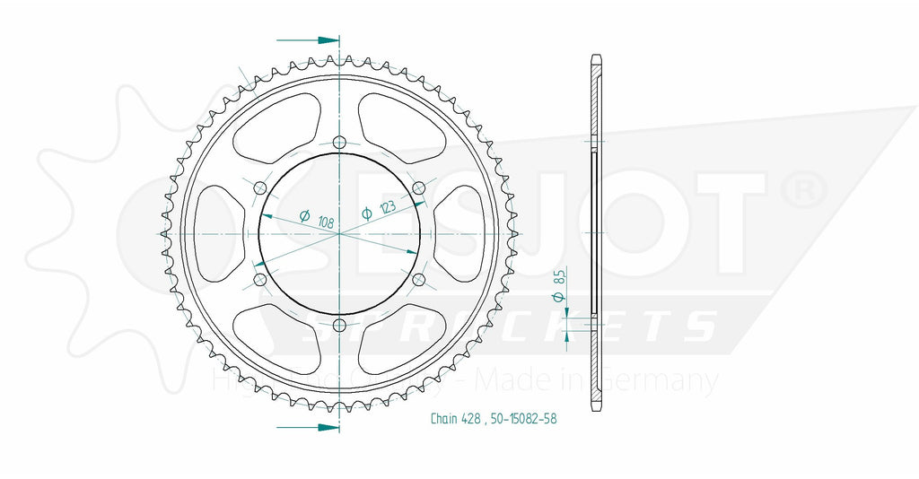 Couronne Acier - 428 - 58 Dents - Made in Germany