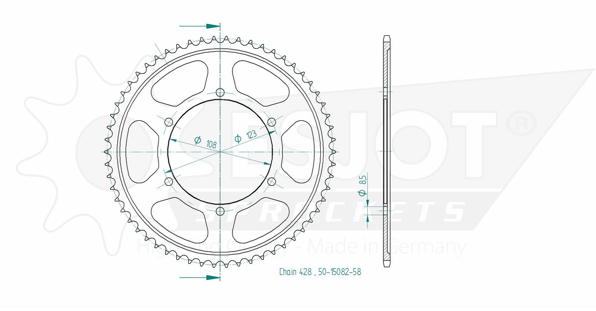 Couronne Acier - 428 - 58 Dents - Made in Germany