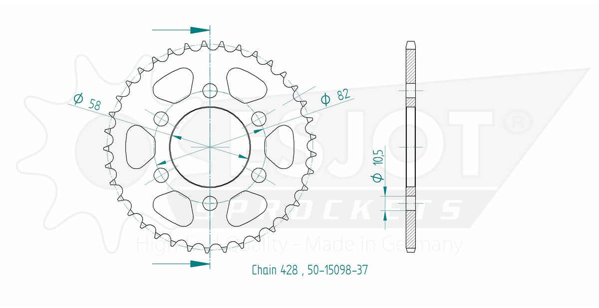 Esjot - Couronne - 428 - 37 Dents - Made in Germany