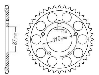 Couronne Acier Suzuki - 525 - 45 Dents - Similaire JTR807 - Made in Germany