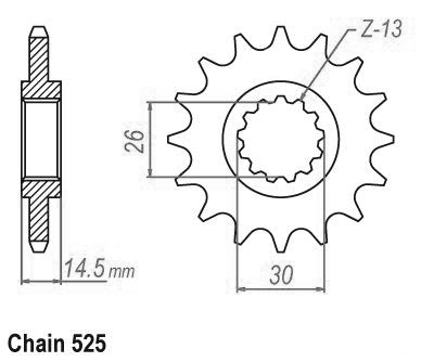 Pignon Honda - 525 - 15 Dents - Similaire JTF1332 - Made in Germany