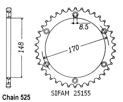 Couronne Acier Suzuki - 525 - 47 Dents - Similaire JTR1821 - Made in Germany