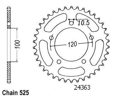 Couronne Acier Aprilia - 525 - 40 Dents - Similaire JTR702 - Made in Germany