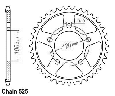 Couronne Acier Aprilia - 525 - 41 Dents - Similaire JTR702 - Made in Germany