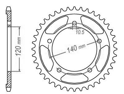Couronne Acier Suzuki-Triumph - 525 - 43 Dents - Similaire JTR1792 - Made in Germany