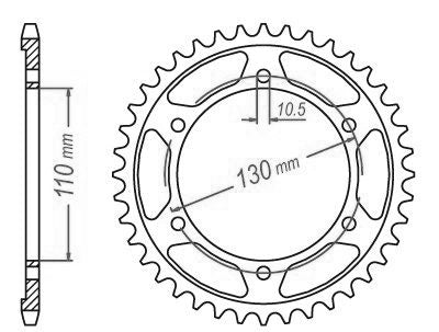 Couronne Acier Suzuki-Yamaha - 525 - 45 Dents - Similaire JTR1876 - Made in Germany