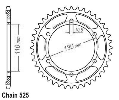 Couronne Acier - 525 - 46 Dents - Made in Germany