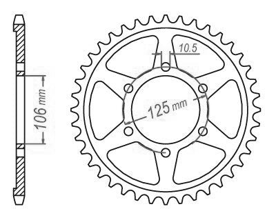 Couronne Acier Triumph - 525 - 47 Dents - Similaire JTR2014 - Made in Germany