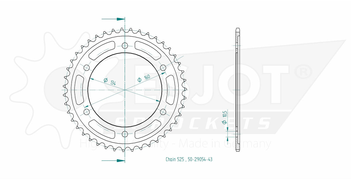 Couronne Esjot - Honda - 525 - 43 dents