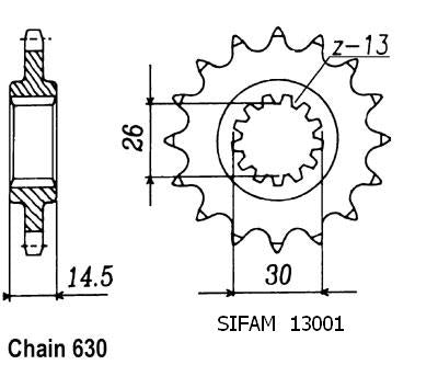 Pignon Honda - 630 - 15 Dents - Similaire JTF330 - Made in Germany