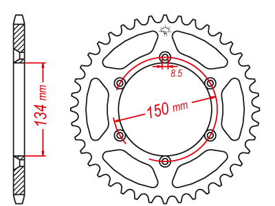 Couronne Acier TT Ultralight Kawasaki - 520 - 51 Dents - Similaire JTR460 - Made in Germany