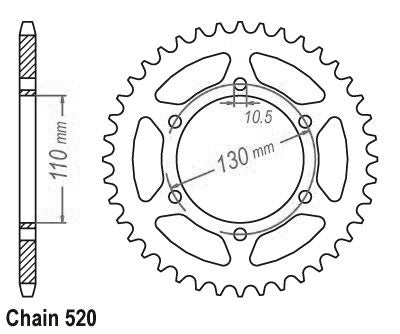 Couronne Acier Kawasaki - 520 - 41 Dents - Similaire JTR486 - Made in Germany
