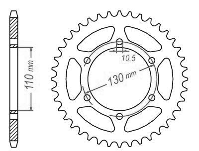 Couronne Acier Honda-Kawasaki-Suzuki - 520 - 42 Dents - Similaire JTR486 - Made in Germany