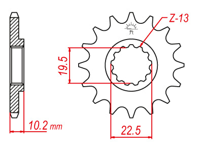Pignon TT Lightweight Suzuki - 520 - 13 Dents - Similaire JTF432 - Made in Germany