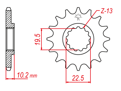 Pignon TT Lightweight Suzuki - 520 - 13 Dents - Similaire JTF432 - Made in Germany