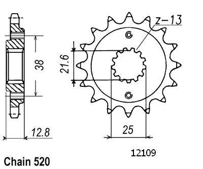 Pignon TT Husaberg - 520 - 15 Dents - Similaire JTF511 - Made in Germany
