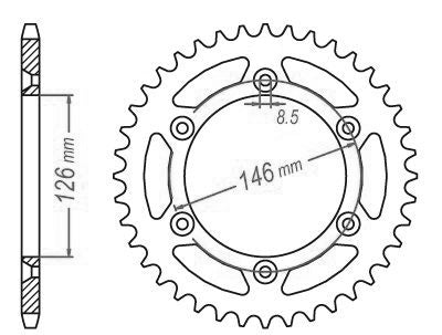 Couronne Acier TT Suzuki - 520 - 43 Dents - Similaire JTR808 - Made in Germany