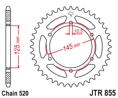 Couronne Acier TT Yamaha - 520 - 48 Dents - Made in Germany