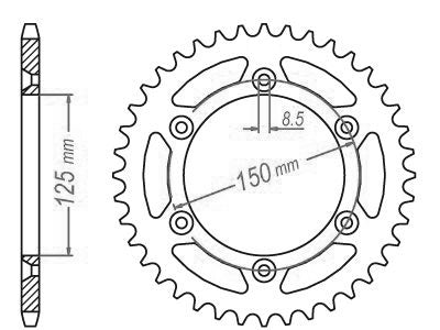 Couronne Acier TT Ultralight Husaberg-Husqvarna-KTM - 520 - 49 Dents - Made in Germany