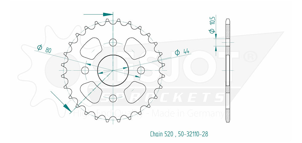 Couronne Acier Eton - 520 - 28 Dents - Made in Germany