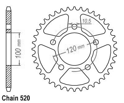 Couronne Acier Aprilia - 520 - 40 Dents - Similaire JTR703 - Made in Germany