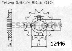 Pignon Aeon - 520 - 17 Dents - Made in Germany