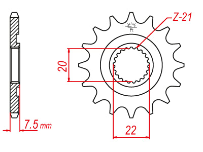 Pignon TT Lightweight Honda - 520 - 14 Dents - Similaire JTF1323 - Made in Germany