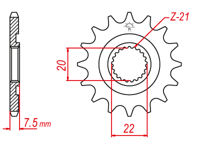 Pignon TT Lightweight Honda - 520 - 14 Dents - Similaire JTF1323 - Made in Germany