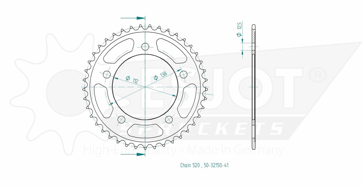 Couronne - 520 - 41 Dents - Made in Germany