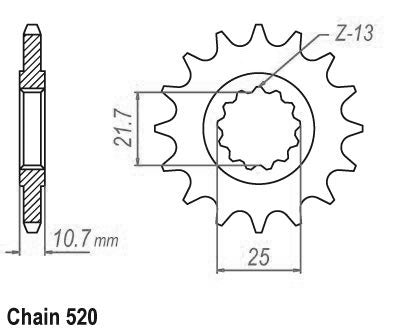 Pignon Yamaha - 520 - 16 Dents - Similaire JTF1595 - Made in Germany