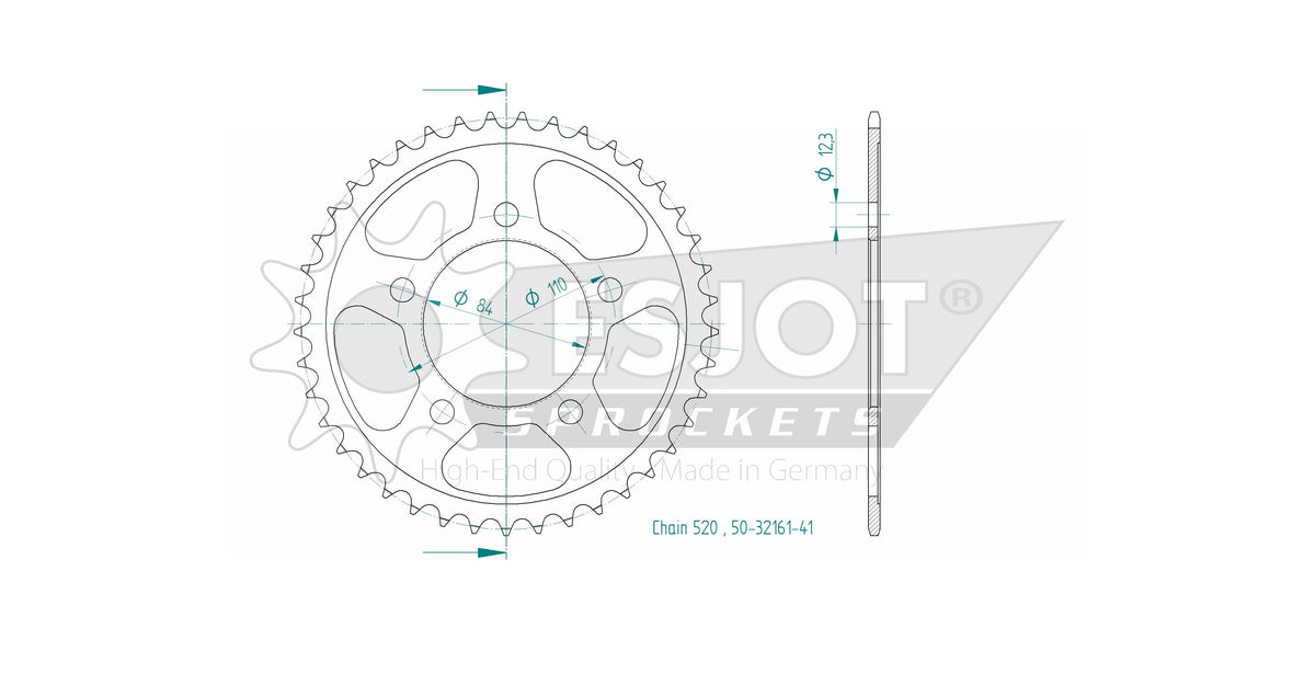 Couronne - 520 - 41 Dents - Made in Germany - Similaire JTR1225