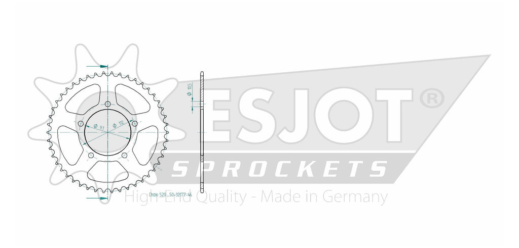 Couronne Acier - 46 Dents - Made in Germany
