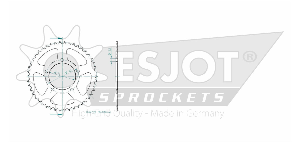 Couronne Acier - 46 Dents - Made in Germany
