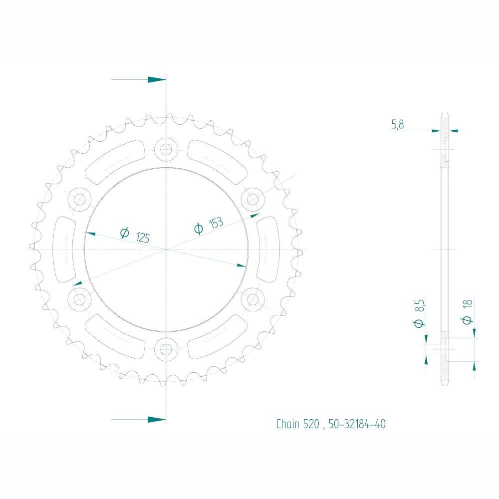 Couronne Esjot 520 - 40 Dents
