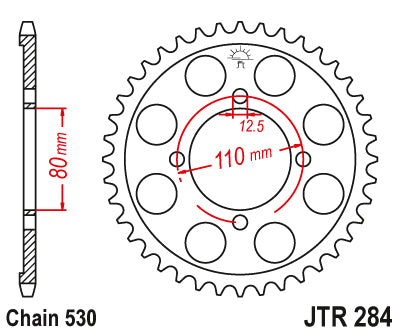 Couronne Acier Honda - 530 - 48 Dents - Similaire JTR284 - Made in Germany
