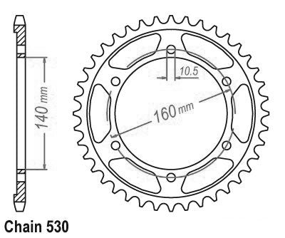 Couronne Acier Kawasaki - 530 - 45 Dents - Similaire JTR502 - Made in Germany