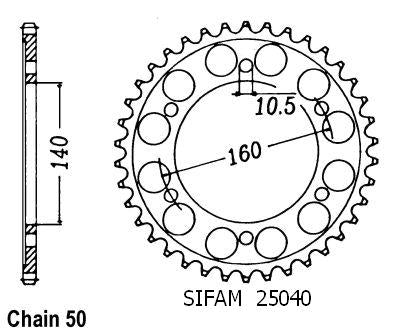Couronne Acier Kawasaki - 530 - 48 Dents - Similaire JTR502 - Made in Germany