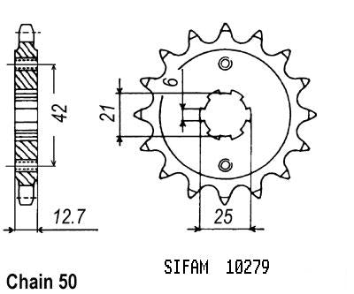 Pignon Honda - 530 - 17 Dents - Similaire JTF288 - Made in Germany
