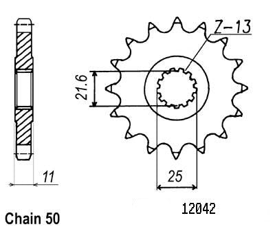 Pignon Yamaha - 530 - 17 Dents - Similaire JTF580 - Made in Germany