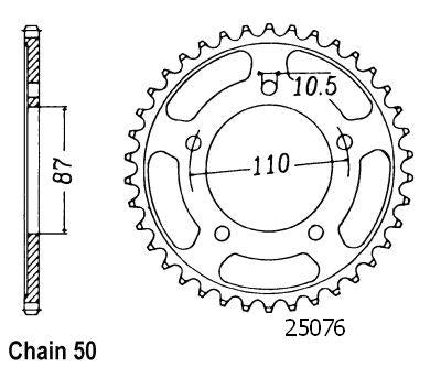 Couronne Acier Suzuki - 530 - 45 Dents - Similaire JTR829 - Made in Germany