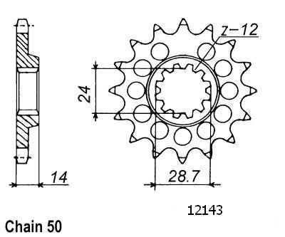 Pignon Kawasaki - 530 - 17 Dents - Similaire JTF1529 - Made in Germany
