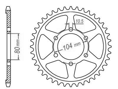 Couronne Acier Kawasaki - 530 - 42 Dents - Similaire JTR488 - Made in Germany