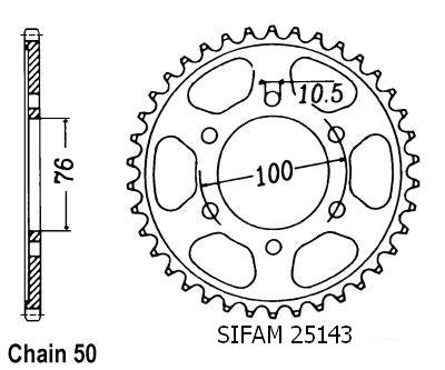 Couronne Acier Suzuki - 530 - 43 Dents - Similaire JTR816 - Made in Germany
