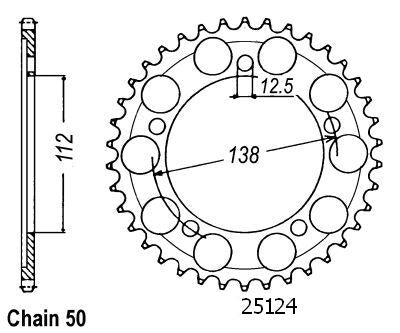 Couronne Acier Honda - 530 - 39 Dents - Similaire JTR302 - Made in Germany