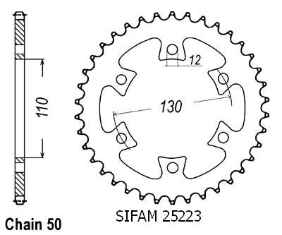 Couronne Acier - 530 - 36 Dents - Made in Germany