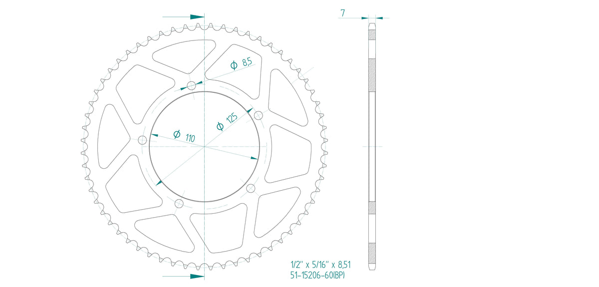 Couronne Esjot 428 - 50 dents