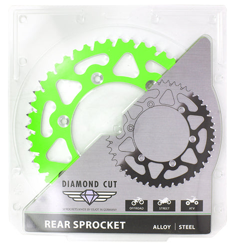 Couronne Alu TT Kawasaki Verte - 520 - 47 Dents - Similaire JTA460 - Made in Germany