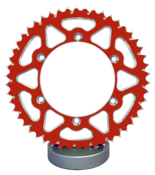 Couronne Alu TT Honda Rouge - 520 - 48 Dents - Similaire JTA210 - Made in Germany Trous Fraisés